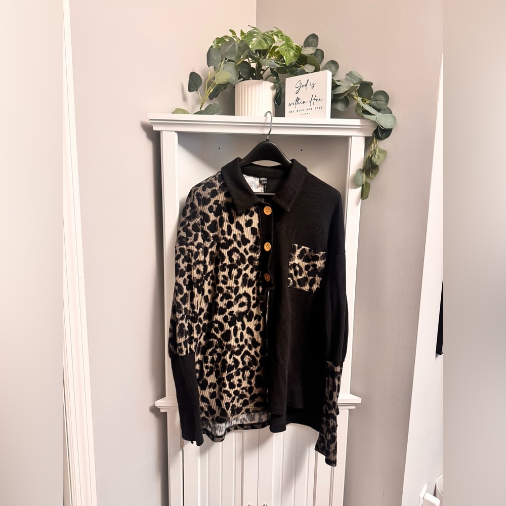 SHEIN Black and brown Textured Sweater